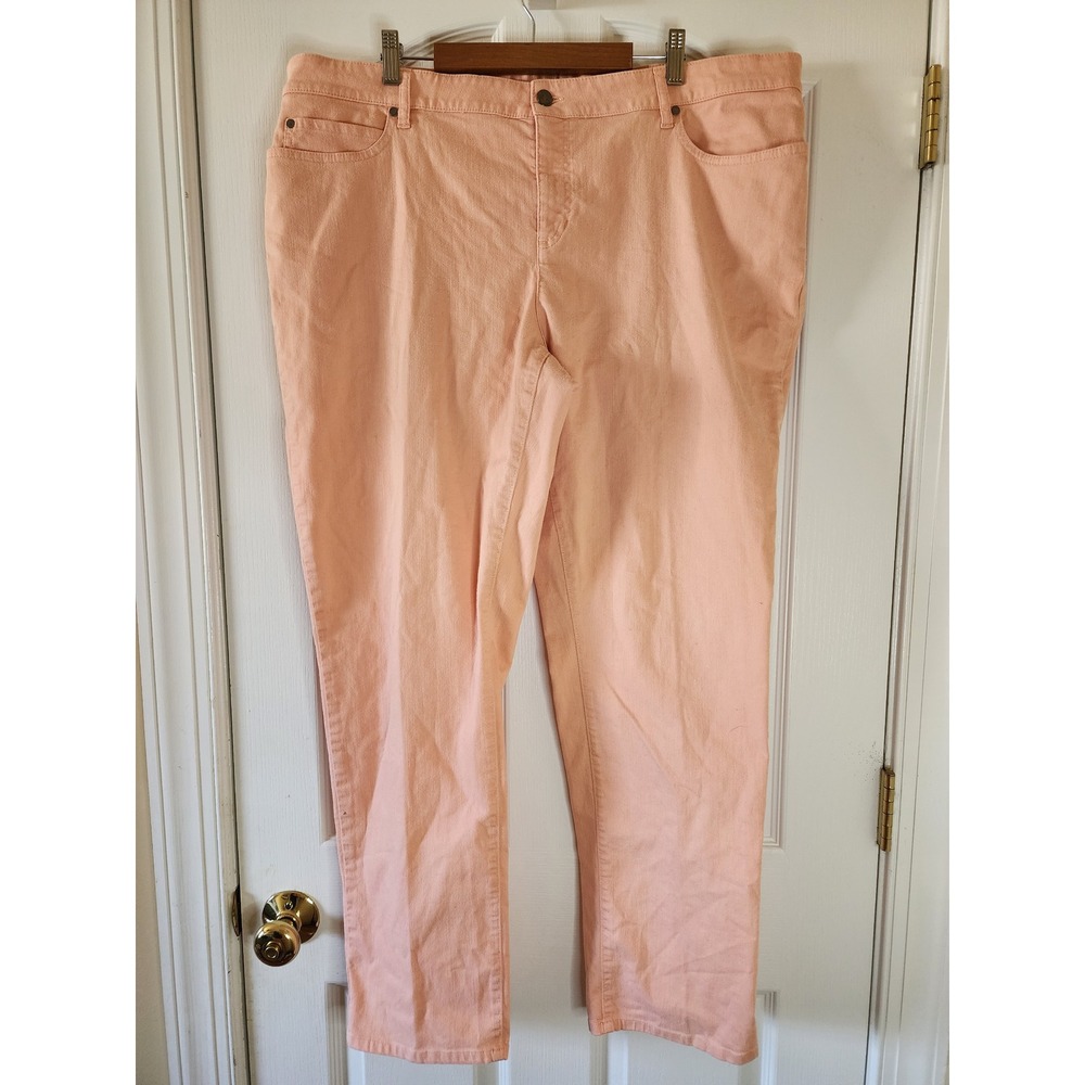 Eileen Fisher Woman Soft Pink Organic Cotton Straight Leg Pants Size 18W